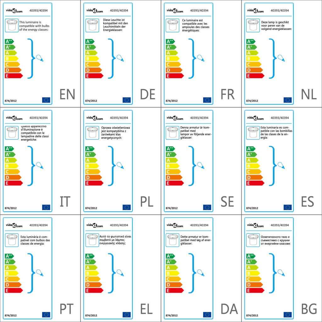 vidaXL Outdoor Ground Lights 12 pcs Square